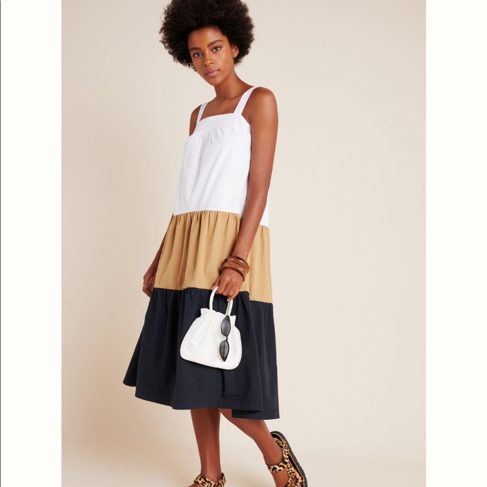 ✨ Anthropologie Ashleigh Colorblocked Midi Dress Sz M